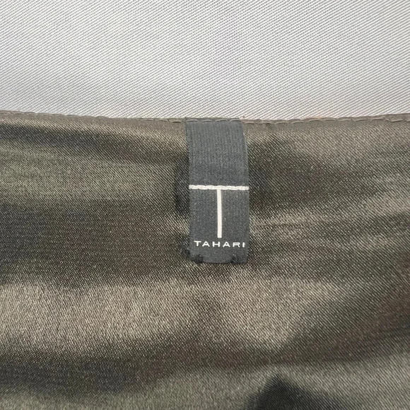 Tahari Brown Embroidered Skirt Size 6 - Picture 6 of 8